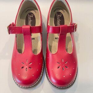 Footmates Sherry Mary Jane Apple Red Leather T-Strap Shoes - Size 12.5 New
